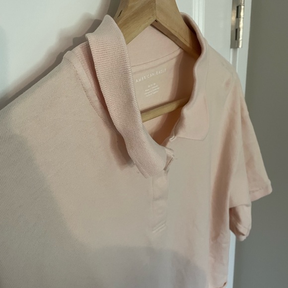 AE Cropped Polo Shirt in Peach - Picture 5 of 7